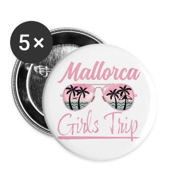Mallorca, Girls Trip - Buttons groß 56 mm (5er Pack) - Weiß - Vorne