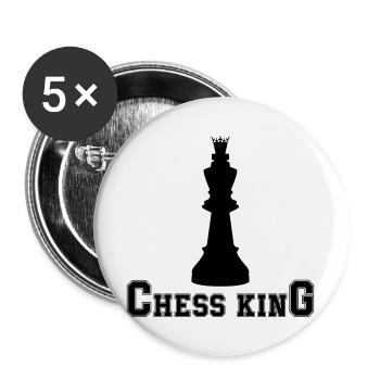 Chess King - Buttons large 2.2''/56 mm (5-pack) - white - Front