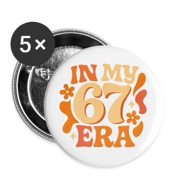 In My 67 Era Italian Brainrot Humor Birthday - Buttons large 2.2''/56 mm (5-pack) - white - Front