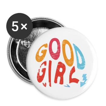 Good Girl - Buttons large 2.2''/56 mm (5-pack) - white - Front