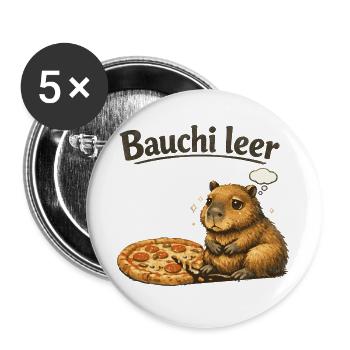 Bauchi leer - Buttons groß 56 mm (5er Pack) - Weiß - Vorne