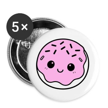 Donut Cute - Buttons groß 56 mm (5er Pack) - Weiß - Vorne