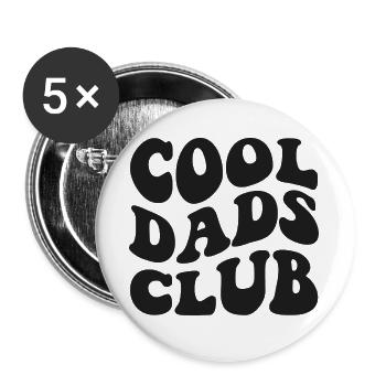 Cool Dads Club 2026 Papa Geschenk - Buttons groß 56 mm (5er Pack) - Weiß - Vorne