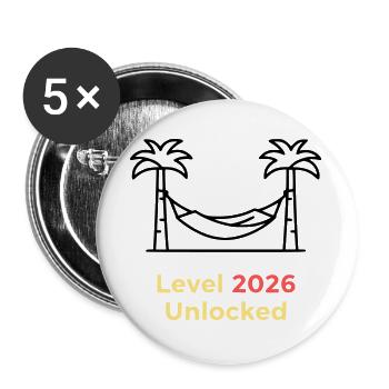Level 2026 Unlocked Abschluss - Buttons groß 56 mm (5er Pack) - Weiß - Vorne