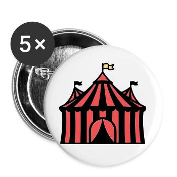 Cirque Tente Manege Cirque Coloré - Lot de 5 grands badges (56 mm) - blanc - Devant