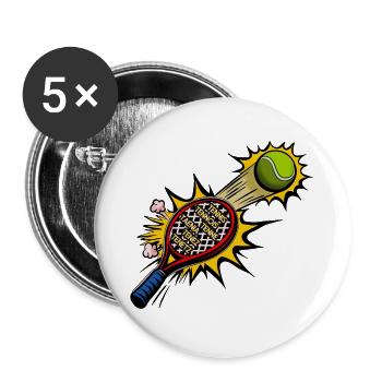 Étymologie Tennis - Lot de 5 grands badges (56 mm) - blanc - Devant