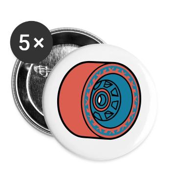 Skateboard Rolle Longboard - Buttons groß 56 mm (5er Pack) - Weiß - Vorne