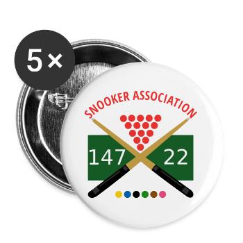 Logo du snooker : Signales de croisement 147 22 - Lot de 5 grands badges (56 mm) - blanc - Devant