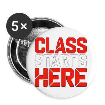 Homeroom Teacher Class Starts Here Loves Education - Buttons large 2.2''/56 mm (5-pack) - white - Front