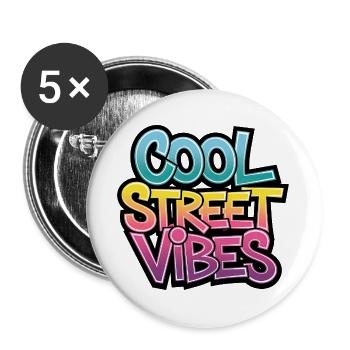 Cool Street Vibes Graffiti - Buttons groß 56 mm (5er Pack) - Weiß - Vorne