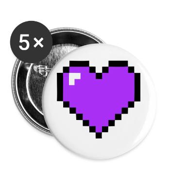 Santé 8-bit du cœur du Pixel - Lot de 5 grands badges (56 mm) - blanc - Devant