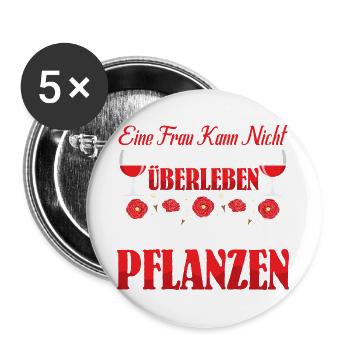 Woman can't survive with wine alone Garden - Buttons large 2.2''/56 mm (5-pack) - white - Front