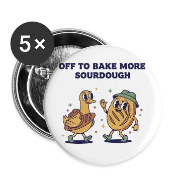 Nouvelle période de la pâtisserie au pain au levain - Lot de 5 grands badges (56 mm) - blanc - Devant