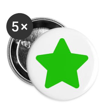 Grüner Stern Clipart - Buttons groß 56 mm (5er Pack) - Weiß - Vorne