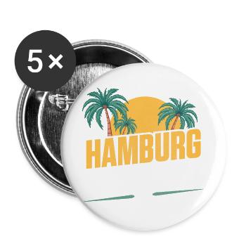 Hamburg Party Crew - Buttons large 2.2''/56 mm (5-pack) - white - Front