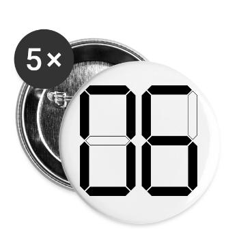 NUMÉRO 06 Cadeau d’anniversaire numérique de Zéro Six - Lot de 5 grands badges (56 mm) - blanc - Devant