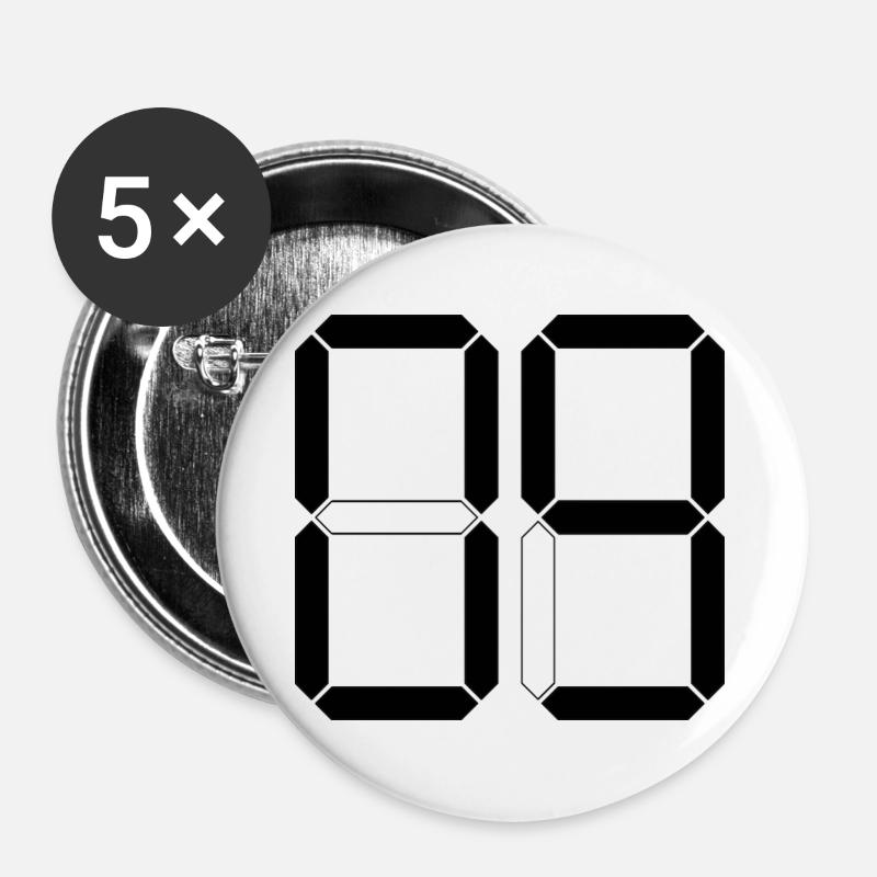 NUMBER 09 Zero Nine Birthday Gift Digital - Buttons large 2.2''/56 mm (5-pack) - white