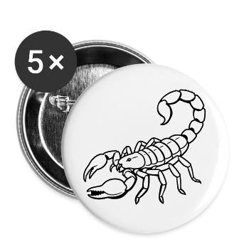 Skorpion-Tierkreiszeichen - Buttons groß 56 mm (5er Pack) - Weiß - Vorne