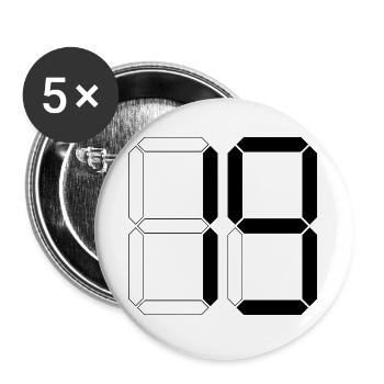 NUMBER 19 Nineteen Birthday Gift Digital - Buttons large 2.2''/56 mm (5-pack) - white - Front