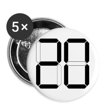 NUMÉRO 20 Vingt Cadeaux d’anniversaire numériques - Lot de 5 grands badges (56 mm) - blanc - Devant