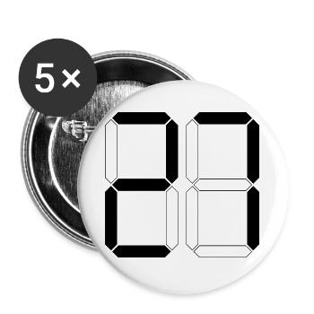 NUMBER 27 Twenty-Seven Gift Digital - Buttons large 2.2''/56 mm (5-pack) - white - Front