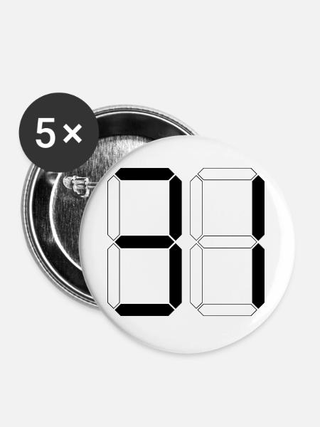NUMMER 31 Einunddreißig Geschenk Digital - Buttons groß 56 mm (5er Pack) - Weiß