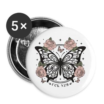 Femmes subtiles antifascistes FCK NZS - Lot de 5 grands badges (56 mm) - blanc - Devant