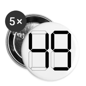NUMBER 49 Forty-Nine Gift Digital - Buttons large 2.2''/56 mm (5-pack) - white - Front