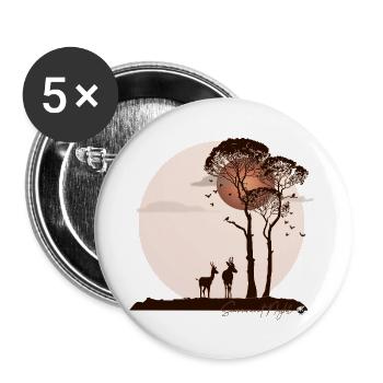 African savannah at night - Buttons large 2.2''/56 mm (5-pack) - white - Front
