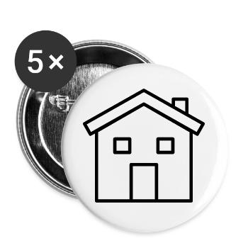 House Outline - Buttons large 2.2''/56 mm (5-pack) - white - Front