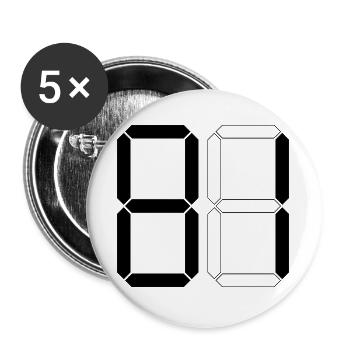 NUMBER 81 Eighty-One Gift Digital - Buttons large 2.2''/56 mm (5-pack) - white - Front