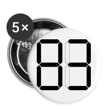 NUMBER 83 Eighty-Three Gift Digital - Buttons large 2.2''/56 mm (5-pack) - white - Front