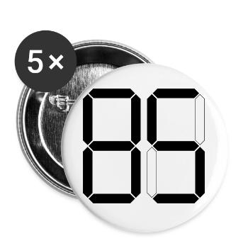 NUMBER 85 Eighty-Five Gift Digital - Buttons large 2.2''/56 mm (5-pack) - white - Front