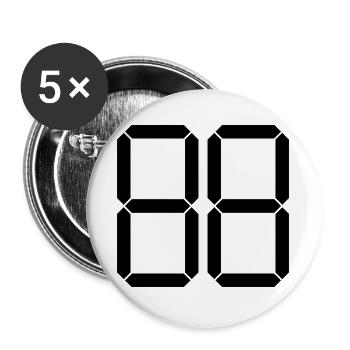 NUMBER 88 Eighty-Eight Gift Digital - Buttons large 2.2''/56 mm (5-pack) - white - Front