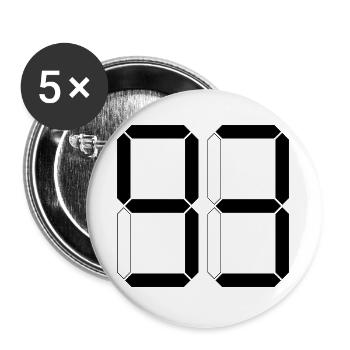 NUMBER 93 Ninety-Three Gift Digital - Buttons large 2.2''/56 mm (5-pack) - white - Front