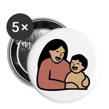 Maman Câlin de bébé Amour - Lot de 5 grands badges (56 mm) - blanc - Devant