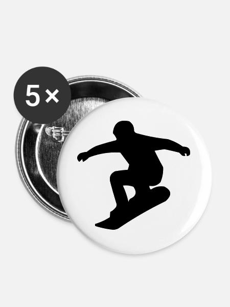 snowboarder - Buttons groß 56 mm (5er Pack) - Weiß