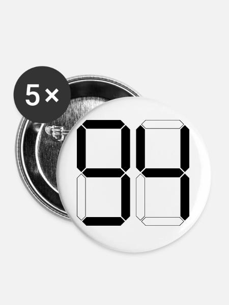 NUMMER 94 Vierundneunzig Geschenk Digital - Buttons groß 56 mm (5er Pack) - Weiß