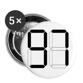 NUMÉRO 97 Quatre-vingt-dix-sept cadeaux numériques - Lot de 5 grands badges (56 mm) - blanc - Devant
