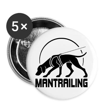 Vizsla Mantrailing Hundesport Hunde Hund Wilsigns - Buttons groß 56 mm (5er Pack) - Weiß - Vorne