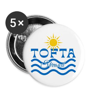 Tofta Strand-Sonne und Wellen - Buttons groß 56 mm (5er Pack) - Weiß - Vorne