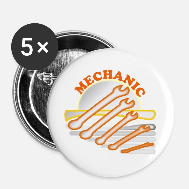 Mechanic's Tool Design - Buttons large 2.2''/56 mm (5-pack) - white