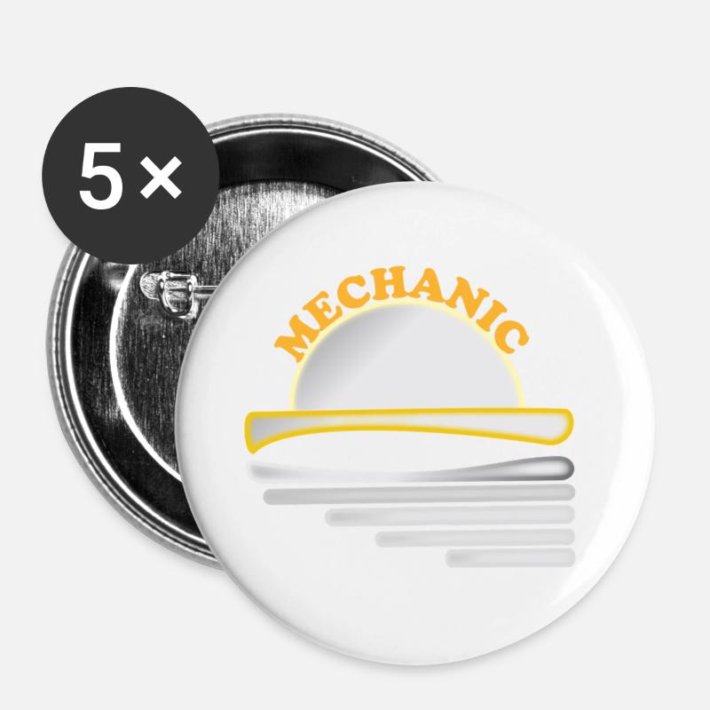 Mechanic Graphics - Buttons large 2.2''/56 mm (5-pack) - white