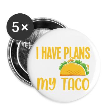 Taco About a Party Tacos - Buttons large 2.2''/56 mm (5-pack) - white - Front