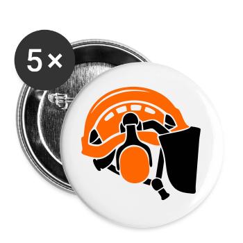 Forestry helmet, tree care, forest workers, lumberjacks - Buttons large 2.2''/56 mm (5-pack) - white - Front