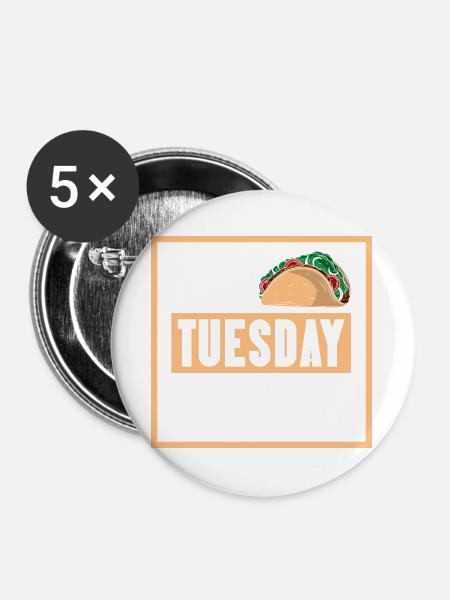 taco tuesday legend - Buttons groß 56 mm (5er Pack) - Weiß