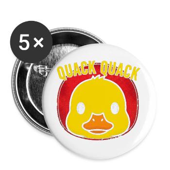 Coin coin-coin canard Pop Art - Lot de 5 grands badges (56 mm) - blanc - Devant