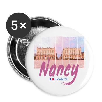 Nancy Grand Est in Frankreich beim Sonnenuntergang - Buttons groß 56 mm (5er Pack) - Weiß - Vorne