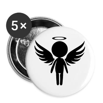 Angel Symbol - Buttons large 2.2''/56 mm (5-pack) - white - Front
