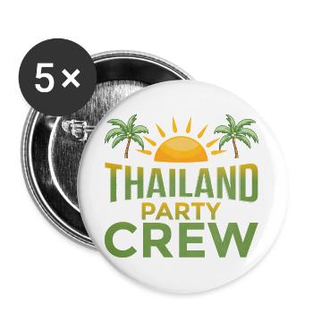 Équipage de la fête en Thaïlande - Lot de 5 grands badges (56 mm) - blanc - Devant